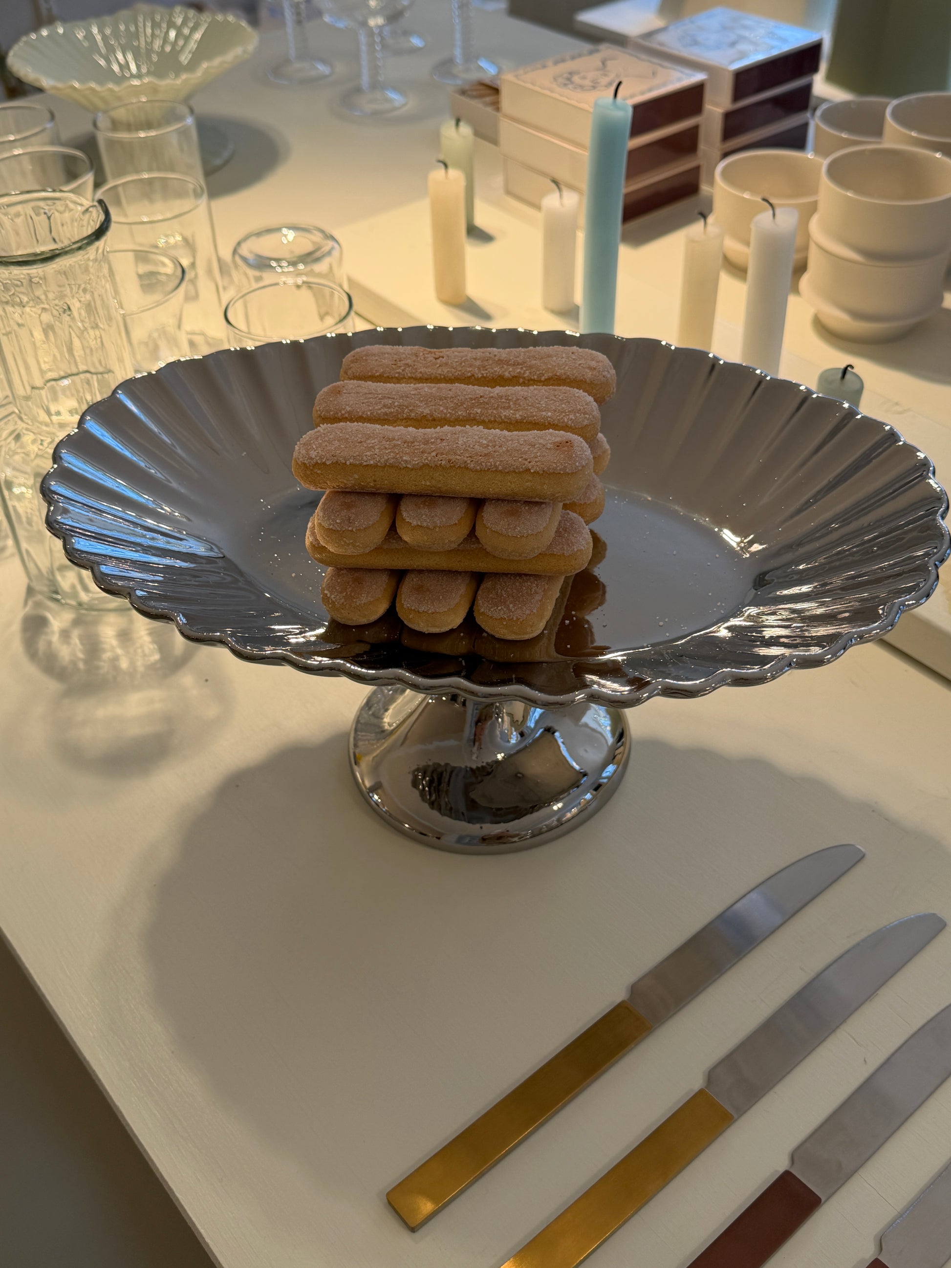 Stor opsats / stentøj-krom