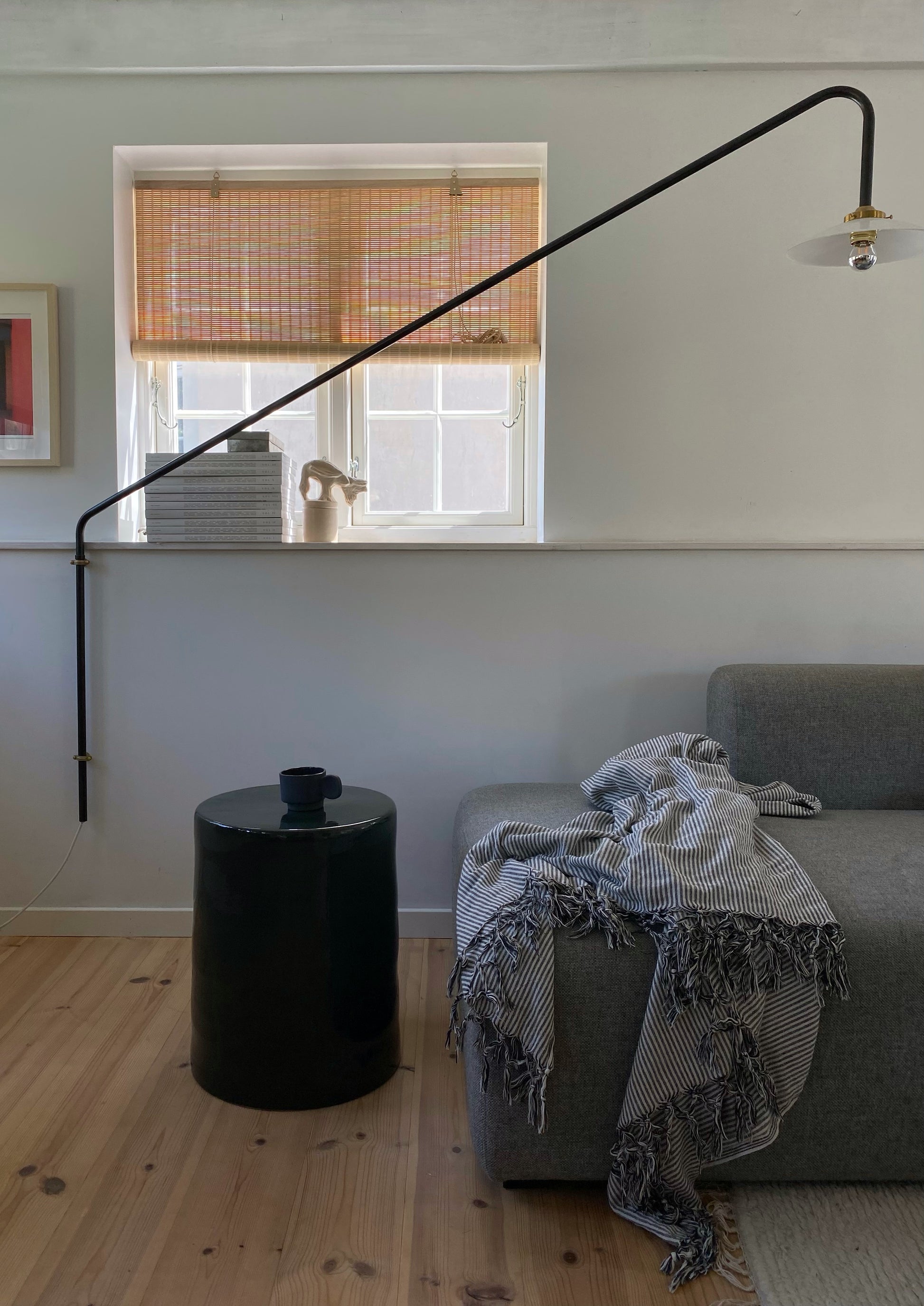 Sidebord / skammel i keramik -dark green